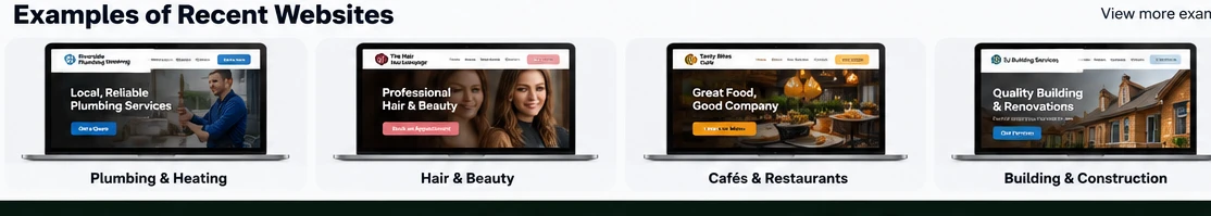 Examples of professional websites for UK small businesses